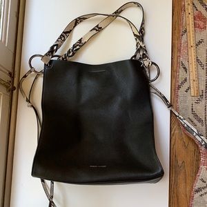 Rebecca Minkoff black and snack skin tote